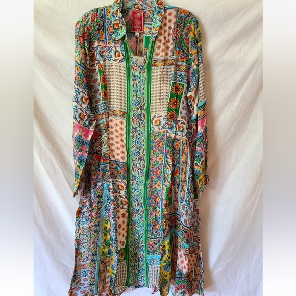 Johnny Was Diskana Dena Multicolor Patchwork Slip dress, NWOT - Picture 11 of 15